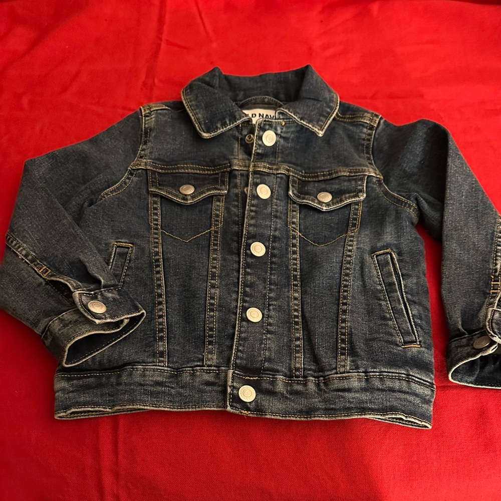Old Navy boys toddler denim jean jacket, 4T EUC